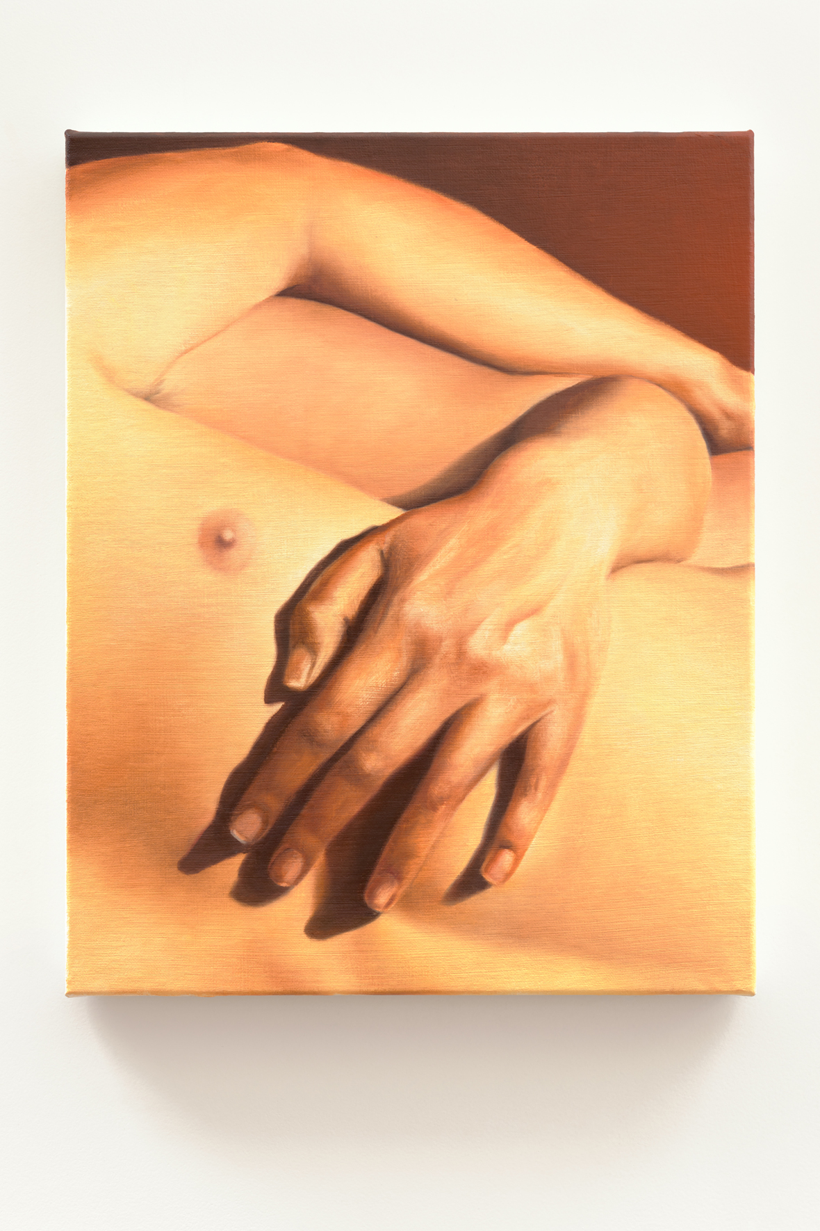 The Caress (2024), 40 x 32 cm, oil on linen (private collection)